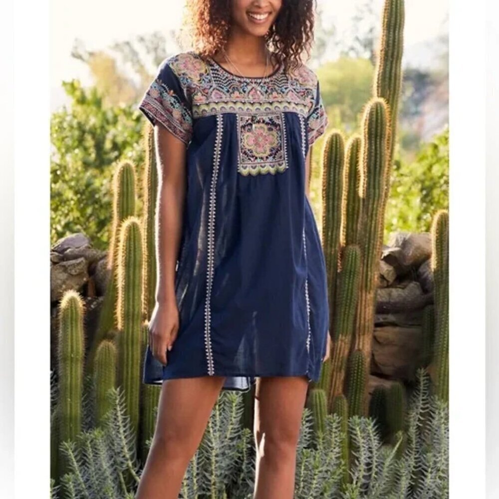 Johnny Was Tamia Embroidered Tunic Dress Size XS